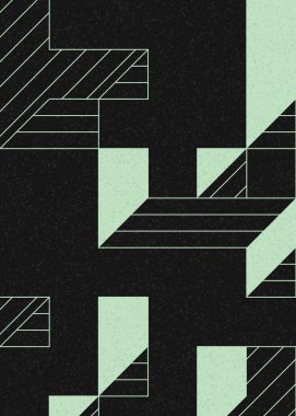 Edward Zajec 'in 1971' deki Il Cubo 'sunun uygulanması. Esasen 8 taştan oluşan bir Truchet fayans seti ve yerleştirme sanatı illüstrasyonu için kurallar