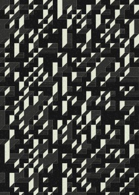 Edward Zajec 'in 1971' deki Il Cubo 'sunun uygulanması. Esasen 8 taştan oluşan bir Truchet fayans seti ve yerleştirme sanatı illüstrasyonu için kurallar