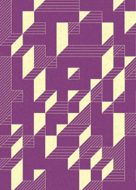 Edward Zajec 'in 1971' deki Il Cubo 'sunun uygulanması. Esasen 8 taştan oluşan bir Truchet fayans seti ve yerleştirme sanatı illüstrasyonu için kurallar