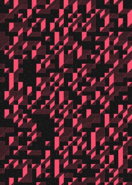 Edward Zajec 'in 1971' deki Il Cubo 'sunun uygulanması. Esasen 8 taştan oluşan bir Truchet fayans seti ve yerleştirme sanatı illüstrasyonu için kurallar