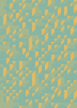 Edward Zajec 'in 1971' deki Il Cubo 'sunun uygulanması. Esasen 8 taştan oluşan bir Truchet fayans seti ve yerleştirme sanatı illüstrasyonu için kurallar