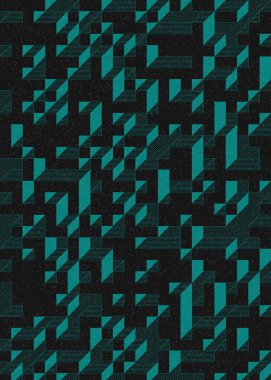 Edward Zajec 'in 1971' deki Il Cubo 'sunun uygulanması. Esasen 8 taştan oluşan bir Truchet fayans seti ve yerleştirme sanatı illüstrasyonu için kurallar