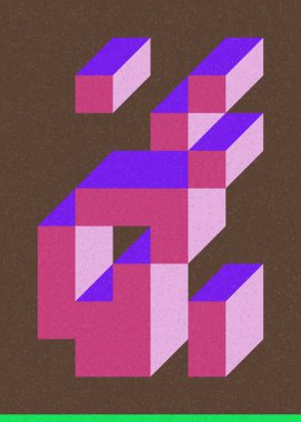 Edward Zajec 'in 1971' deki Il Cubo 'sunun uygulanması. Esasen 8 taştan oluşan bir Truchet fayans seti ve yerleştirme sanatı illüstrasyonu için kurallar