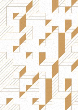 Edward Zajec 'in 1971' deki Il Cubo 'sunun uygulanması. Esasen 8 taştan oluşan bir Truchet fayans seti ve yerleştirme sanatı illüstrasyonu için kurallar