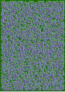 Edward Zajec 'in 1971' deki Il Cubo 'sunun uygulanması. Esasen 8 taştan oluşan bir Truchet fayans seti ve yerleştirme sanatı illüstrasyonu için kurallar