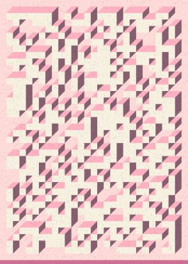 Edward Zajec 'in 1971' deki Il Cubo 'sunun uygulanması. Esasen 8 taştan oluşan bir Truchet fayans seti ve yerleştirme sanatı illüstrasyonu için kurallar