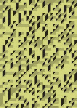 Edward Zajec 'in 1971' deki Il Cubo 'sunun uygulanması. Esasen 8 taştan oluşan bir Truchet fayans seti ve yerleştirme sanatı illüstrasyonu için kurallar