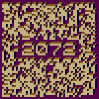 Edward Zajec 'in 1971' deki Il Cubo 'sunun uygulanması. Esasen 8 taştan oluşan bir Truchet fayans seti ve yerleştirme sanatı illüstrasyonu için kurallar