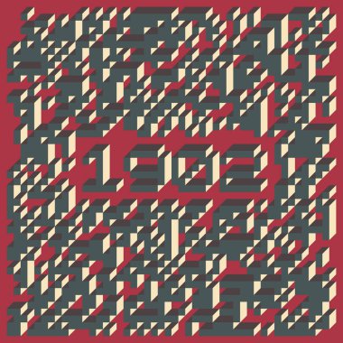 Edward Zajec 'in 1971' deki Il Cubo 'sunun uygulanması. Esasen 8 taştan oluşan bir Truchet fayans seti ve yerleştirme sanatı illüstrasyonu için kurallar