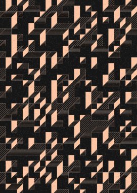 Edward Zajec 'in 1971' deki Il Cubo 'sunun uygulanması. Esasen 8 taştan oluşan bir Truchet fayans seti ve yerleştirme sanatı illüstrasyonu için kurallar