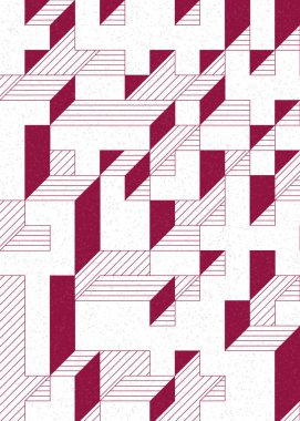 Edward Zajec 'in 1971' deki Il Cubo 'sunun uygulanması. Esasen 8 taştan oluşan bir Truchet fayans seti ve yerleştirme sanatı illüstrasyonu için kurallar