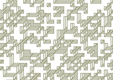 Edward Zajec 'in 1971' deki Il Cubo 'sunun uygulanması. Esasen 8 taştan oluşan bir Truchet fayans seti ve yerleştirme sanatı illüstrasyonu için kurallar
