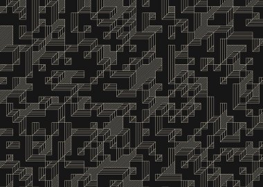 Edward Zajec 'in 1971' deki Il Cubo 'sunun uygulanması. Esasen 8 taştan oluşan bir Truchet fayans seti ve yerleştirme sanatı illüstrasyonu için kurallar