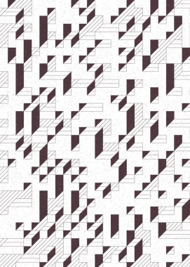 Edward Zajec 'in 1971' deki Il Cubo 'sunun uygulanması. Esasen 8 taştan oluşan bir Truchet fayans seti ve yerleştirme sanatı illüstrasyonu için kurallar