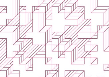 Edward Zajec 'in 1971' deki Il Cubo 'sunun uygulanması. Esasen 8 taştan oluşan bir Truchet fayans seti ve yerleştirme sanatı illüstrasyonu için kurallar