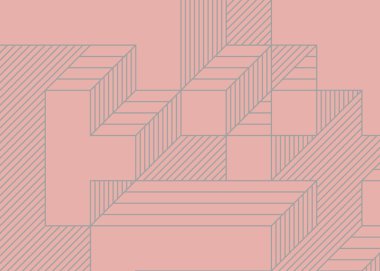 Edward Zajec 'in 1971' deki Il Cubo 'sunun uygulanması. Esasen 8 taştan oluşan bir Truchet fayans seti ve yerleştirme sanatı illüstrasyonu için kurallar