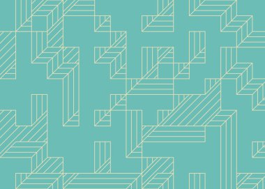 Edward Zajec 'in 1971' deki Il Cubo 'sunun uygulanması. Esasen 8 taştan oluşan bir Truchet fayans seti ve yerleştirme sanatı illüstrasyonu için kurallar