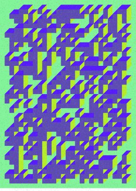 Edward Zajec 'in 1971' deki Il Cubo 'sunun uygulanması. Esasen 8 taştan oluşan bir Truchet fayans seti ve yerleştirme sanatı illüstrasyonu için kurallar