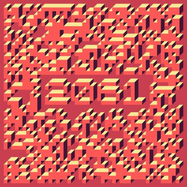 Edward Zajec 'in 1971' deki Il Cubo 'sunun uygulanması. Esasen 8 taştan oluşan bir Truchet fayans seti ve yerleştirme sanatı illüstrasyonu için kurallar