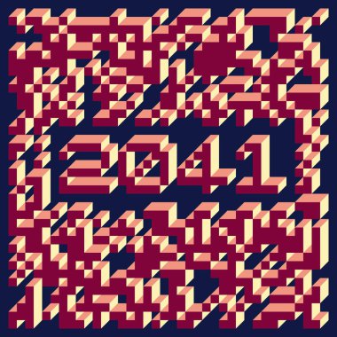 Edward Zajec 'in 1971' deki Il Cubo 'sunun uygulanması. Esasen 8 taştan oluşan bir Truchet fayans seti ve yerleştirme sanatı illüstrasyonu için kurallar