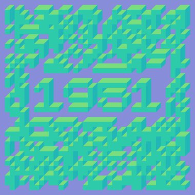 1999 'da Edward Zajec II Cubo' nun 1971 'de uygulanması. Esasen 8 taştan oluşan bir Truchet fayans seti ve yerleştirme sanatı illüstrasyonu için kurallar.