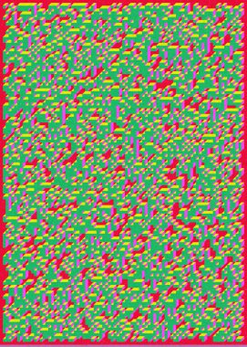 Edward Zajec 'in 1971' deki Il Cubo 'sunun uygulanması. Esasen 8 taştan oluşan bir Truchet fayans seti ve yerleştirme sanatı illüstrasyonu için kurallar