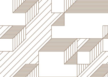 Edward Zajec 'in 1971' deki Il Cubo 'sunun uygulanması. Esasen 8 taştan oluşan bir Truchet fayans seti ve yerleştirme sanatı illüstrasyonu için kurallar