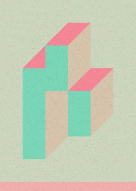 Edward Zajec 'in 1971' deki Il Cubo 'sunun uygulanması. Esasen 8 taştan oluşan bir Truchet fayans seti ve yerleştirme sanatı illüstrasyonu için kurallar