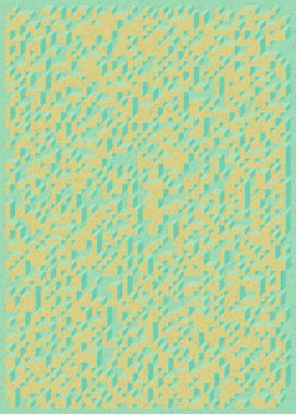 Edward Zajec 'in 1971' deki Il Cubo 'sunun uygulanması. Esasen 8 taştan oluşan bir Truchet fayans seti ve yerleştirme sanatı illüstrasyonu için kurallar