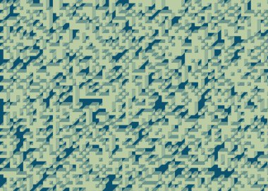 Edward Zajec 'in 1971' deki Il Cubo 'sunun uygulanması. Esasen 8 taştan oluşan bir Truchet fayans seti ve yerleştirme sanatı illüstrasyonu için kurallar