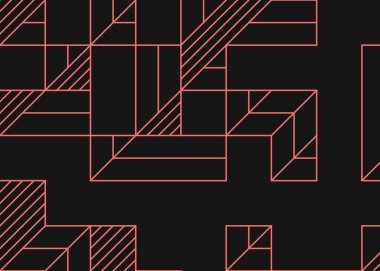 Edward Zajec 'in 1971' deki Il Cubo 'sunun uygulanması. Esasen 8 taştan oluşan bir Truchet fayans seti ve yerleştirme sanatı illüstrasyonu için kurallar