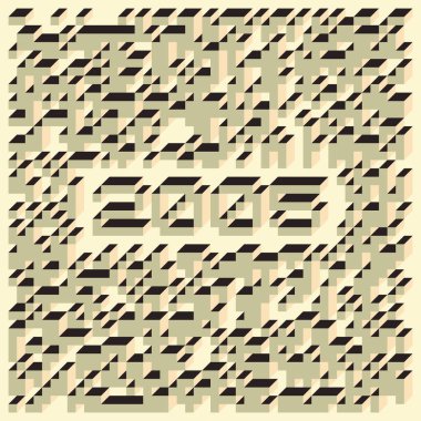 Edward Zajec 'in 1971' deki Il Cubo 'sunun uygulanması. Esasen 8 taştan oluşan bir Truchet fayans seti ve yerleştirme sanatı illüstrasyonu için kurallar