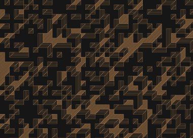 Edward Zajec 'in 1971' deki Il Cubo 'sunun uygulanması. Esasen 8 taştan oluşan bir Truchet fayans seti ve yerleştirme sanatı illüstrasyonu için kurallar