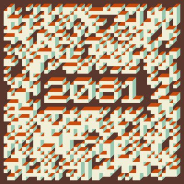 Edward Zajec 'in 1971' deki Il Cubo 'sunun uygulanması. Esasen 8 taştan oluşan bir Truchet fayans seti ve yerleştirme sanatı illüstrasyonu için kurallar