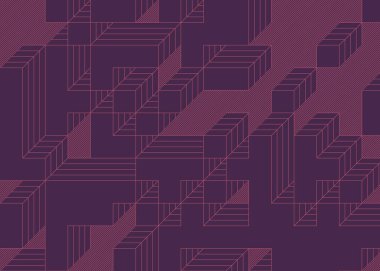 Edward Zajec 'in 1971' deki Il Cubo 'sunun uygulanması. Esasen 8 taştan oluşan bir Truchet fayans seti ve yerleştirme sanatı illüstrasyonu için kurallar