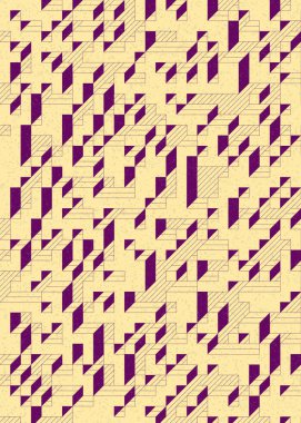 Edward Zajec 'in 1971' deki Il Cubo 'sunun uygulanması. Esasen 8 taştan oluşan bir Truchet fayans seti ve yerleştirme sanatı illüstrasyonu için kurallar