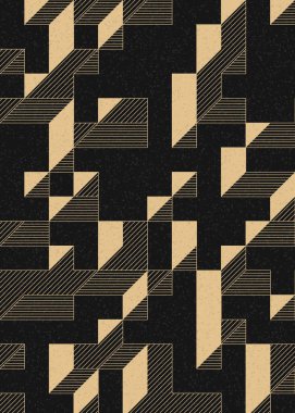 Edward Zajec 'in 1971' deki Il Cubo 'sunun uygulanması. Esasen 8 taştan oluşan bir Truchet fayans seti ve yerleştirme sanatı illüstrasyonu için kurallar