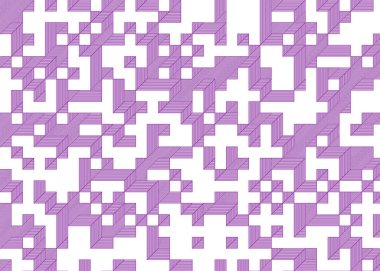 Edward Zajec 'in 1971' deki Il Cubo 'sunun uygulanması. Esasen 8 taştan oluşan bir Truchet fayans seti ve yerleştirme sanatı illüstrasyonu için kurallar