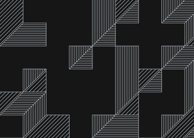 Edward Zajec 'in 1971' deki Il Cubo 'sunun uygulanması. Esasen 8 taştan oluşan bir Truchet fayans seti ve yerleştirme sanatı illüstrasyonu için kurallar