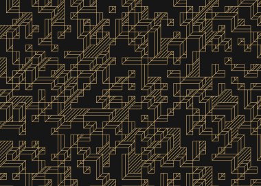 Edward Zajec 'in 1971' deki Il Cubo 'sunun uygulanması. Esasen 8 taştan oluşan bir Truchet fayans seti ve yerleştirme sanatı illüstrasyonu için kurallar