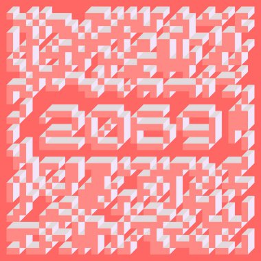 Edward Zajec 'in 1971' deki Il Cubo 'sunun uygulanması. Esasen 8 taştan oluşan bir Truchet fayans seti ve yerleştirme sanatı illüstrasyonu için kurallar