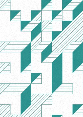 Edward Zajec 'in 1971' deki Il Cubo 'sunun uygulanması. Esasen 8 taştan oluşan bir Truchet fayans seti ve yerleştirme sanatı illüstrasyonu için kurallar