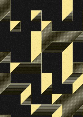 Edward Zajec 'in 1971' deki Il Cubo 'sunun uygulanması. Esasen 8 taştan oluşan bir Truchet fayans seti ve yerleştirme sanatı illüstrasyonu için kurallar