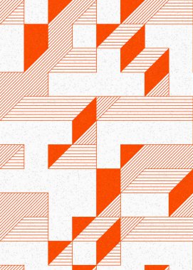 Edward Zajec 'in 1971' deki Il Cubo 'sunun uygulanması. Esasen 8 taştan oluşan bir Truchet fayans seti ve yerleştirme sanatı illüstrasyonu için kurallar