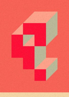 Edward Zajec 'in 1971' deki Il Cubo 'sunun uygulanması. Esasen 8 taştan oluşan bir Truchet fayans seti ve yerleştirme sanatı illüstrasyonu için kurallar