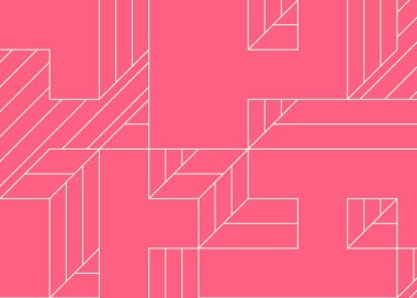 Edward Zajec 'in 1971' deki Il Cubo 'sunun uygulanması. Esasen 8 taştan oluşan bir Truchet fayans seti ve yerleştirme sanatı illüstrasyonu için kurallar