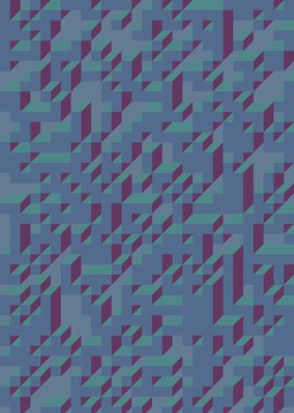 Edward Zajec 'in 1971' deki Il Cubo 'sunun uygulanması. Esasen 8 taştan oluşan bir Truchet fayans seti ve yerleştirme sanatı illüstrasyonu için kurallar