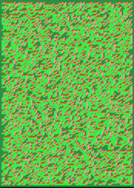 Edward Zajec 'in 1971' deki Il Cubo 'sunun uygulanması. Esasen 8 taştan oluşan bir Truchet fayans seti ve yerleştirme sanatı illüstrasyonu için kurallar