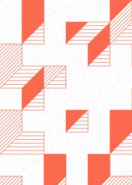 Edward Zajec 'in 1971' deki Il Cubo 'sunun uygulanması. Esasen 8 taştan oluşan bir Truchet fayans seti ve yerleştirme sanatı illüstrasyonu için kurallar