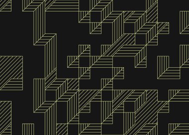 Edward Zajec 'in 1971' deki Il Cubo 'sunun uygulanması. Esasen 8 taştan oluşan bir Truchet fayans seti ve yerleştirme sanatı illüstrasyonu için kurallar